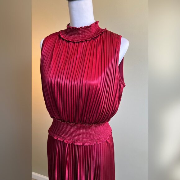 SaksFifthAvenue Nanette Lepore Midi Dress Pleated Blouson Dress - Picture 10 of 11